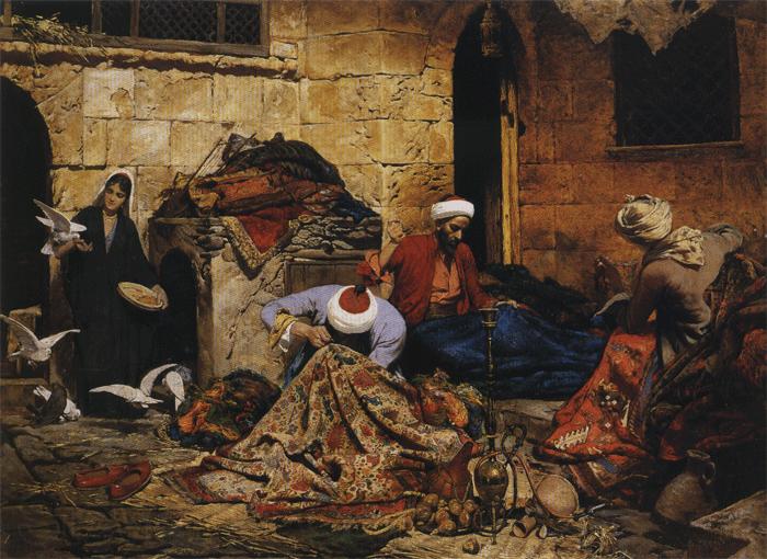 Rudolph Swoboda Carpet Menders, Cairo Norge oil painting art